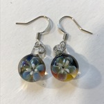 フラワーガラスのピアス B 150920