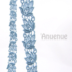 フラワー刺繡レース（European Blue Leaf ）25mm×50cm