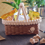 ぷちフラワーバスケット No.296 ♡ クラフトバンドの小物入れ