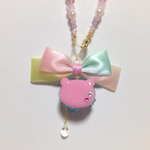 バッグチャームp☆くまかろん〜お花詰め〜