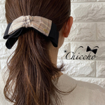 【バナナクリップ アーチ型】秋チェックribbon♡