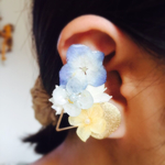 flowerイヤーカフandイヤリングorピアス2点セット‼︎アジサイ