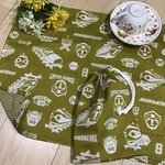 ⭐️今月の福袋セット⭐️新幹線40×50❤️6年間長持ち⭐️【再4】ゴールド素敵な小学校机サイズ⭐️マスタードシンプル特急電車新幹線両面ランチョンマットセット