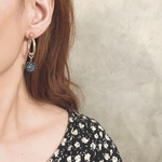 【0915-a】vintage swarovski "Capri Blue" flower charm "jewelry