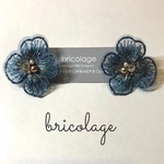 お花モチーフ　ビーズ刺繍　チタンピアス