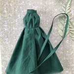 【再販】リカちゃん　服　ホルターネックのワンピース　モスグリーン