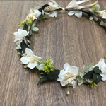 ベビー〜キッズ 花かんむり☆ホワイト グリーン