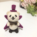 羊毛フェルト　ハロウィンでドラキュラ白くまちゃん