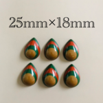 import秋カラーアクリルカボション　カーキ　6個入り