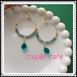 エメラルドグリーン ✴︎フープピアス✴︎