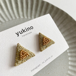 つぶつぶ三角ピアス（gold）