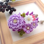 ≪つまみ細工≫2wayクリップ髪飾り 成人式・七五三・結婚式