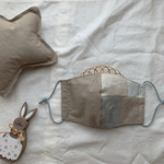 やさしい素材 ⚘ ミナペルホネンchouchoパッチワーク ⚘ handmade立体マスク graybeige