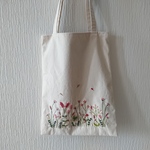 ボタニカルガーデン刺繍　トートバック  コーラル系