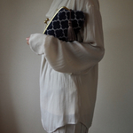 ロココ調　ネイビー ブルー　モール糸　長財布　2way