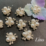 10個　花弁　花芯　パールビジュー 