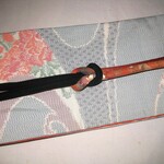 【S~M】正絹　丸ぐけ 　黒地に金彩（140㎝）丹後ちりめん　帯締め  ベルト