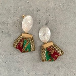 【0916-3】vintage cameo ×　ribbon jewelry