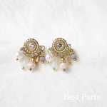 2pcs ピアスパーツ ビジュー アンティーク風