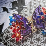 宵に咲く花バレッタ〜amethyst  butterfly〜（hair ornaments of butterfly ＆flower〜Bottom light color〜）