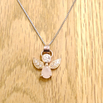 一点モノ👼エンジェルサイン👼ローズクオーツの天使　ペンダントヘッド