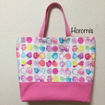 ちょうちょ柄×帆布生地のレッスンバック☆通園バック