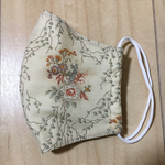 【１点限り】ハンドメイドマスク☆花柄☆桑染色☆ポトス☆大人マスク☆秋☆少し小さめ
