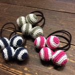 ★受注販売★ボンボンヘアゴムセット★ボーダー ★