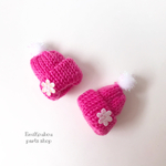 30㎜×45㎜　ミニニット帽❤︎ピンク❤︎2pcs-590