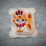 刺繍ブローチ　猫　＊オレンジトラの王様＊