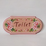 ﾄｰﾙﾍﾟｲﾝﾄ薔薇のトイレプレート（ピンク）18.5