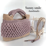 トート＆ショルダー　麻紐×毛糸の秋冬2wayバッグ