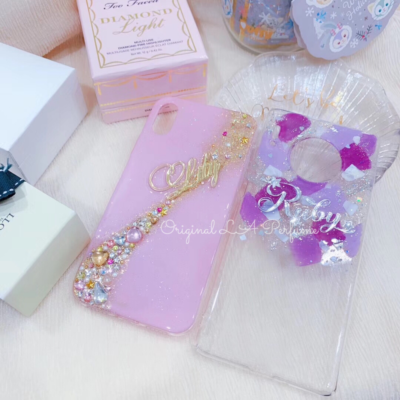名入れ♡ニュアンスアートペイント✨キラキラフレーク入り イニシャル 