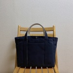 「混合トート」通勤トート「ネイビー(紺)×生成り」帆布トートバッグ 倉敷帆布8号【受注制作】