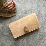 『受注製作』iPhone/Android 全機種対応 手帳型ケース flap belt /牛毛皮 ハラコ /ベージュ