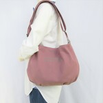 長さ調節可能な帆布ショルダーバッグ(小)◆ピンク