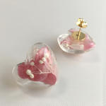 ガラスドームハート＊flowerピンク＊
