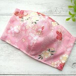 友禅染　菱型に桜　和柄立体マスク　内側フィルターポケット付き【定形外送料無料】