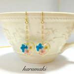 押し花♡ハートピアス（イヤリング）