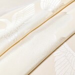 正絹 長襦袢地 はぎれ【雲に鶴模様織り出し】クリーム色 ５０cm