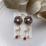 2way♡つぶつぶとミニストック風お花ピアス/イヤリング 