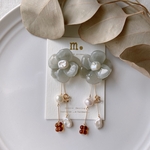 2way♡つぶつぶとストック風お花ピアス/イヤリング 