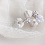 blanc 刺繍 SHIRO ピアス/イヤリング