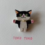 《再販》猫ブローチ＊白黒