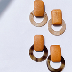 wood marble foop  pierce/earring