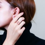 【14kgf　PG】抱しめ合う♡「パートナーリング」　縁結び 恋愛リング／ピンキーリング　お守りリングにも／つけっぱなしOK／♡重ね付け・アレルギー対応・ピンキーリング・0号以下対応・誕生石