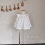 フリルスモックブラウス　小花柄　80cm