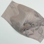 立体マスクⒸ【 本場大島紬 中間色大島 薄紫 花椿 】フィルターポケット付き　2枚仕立て