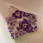 立体マスク☆ゴム紐付き☆和柄☆花柄☆ミニ薔薇☆浴衣☆さらし☆パープルのミニ薔薇マスク