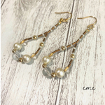 ✴︎水晶とパールのスタッズピアス✴︎